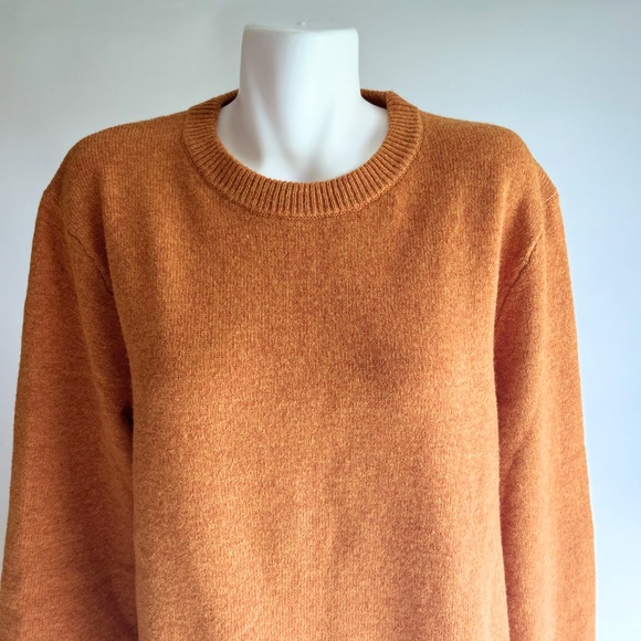 New Men’s J. Crew Burn Orange 100% Lamb Wool Pullover size L - Picture 2 of 11